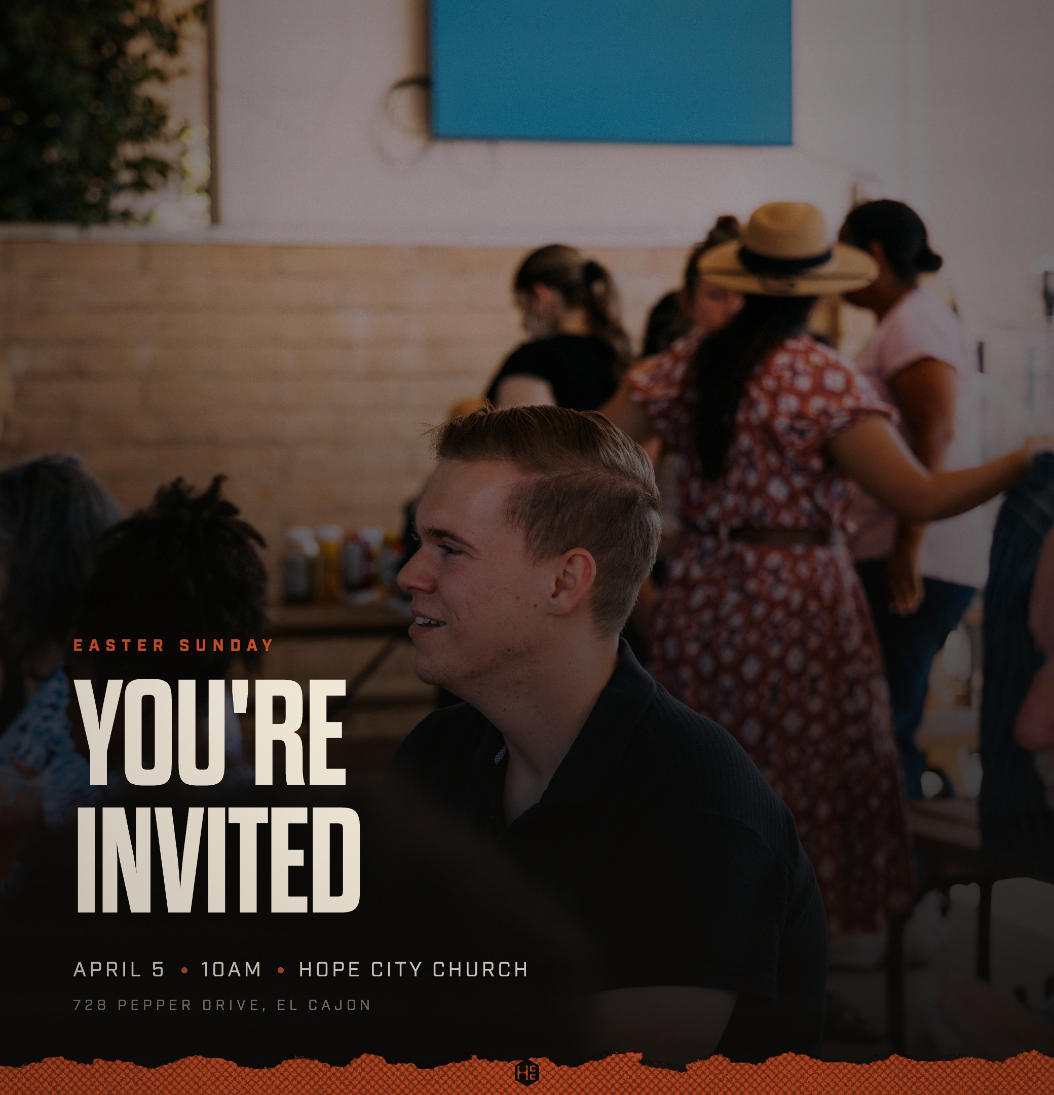 Easter invite graphic: You're Invited